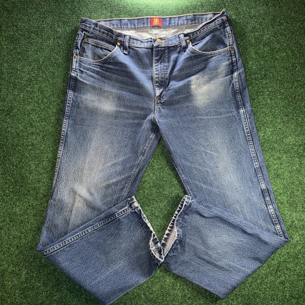 Wrangler 36MWZ Slim Fit Jeans Men's 38x32 Cowboy Western Denim Straight Leg